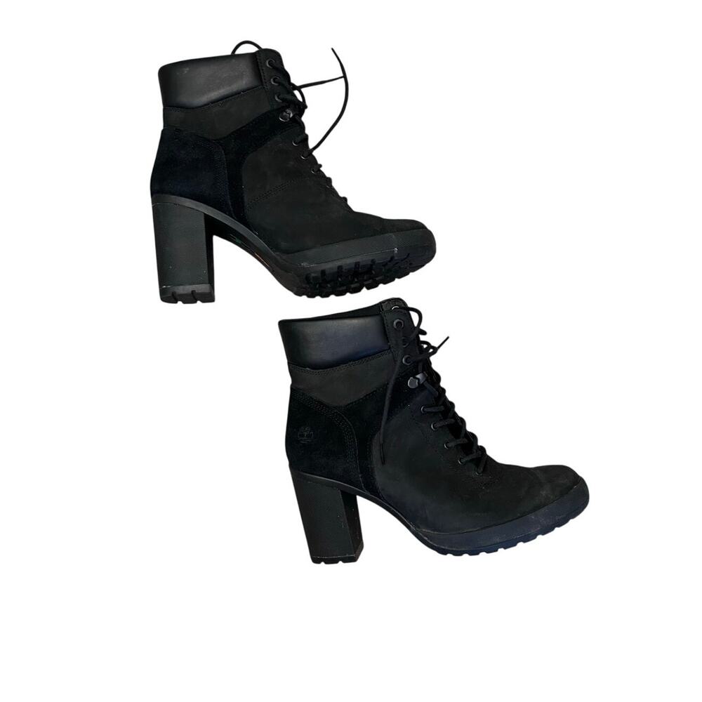 Timberland Women's Camdale Field High Heel Boot Black Nubuck Size 10 - Picture 4 of 11